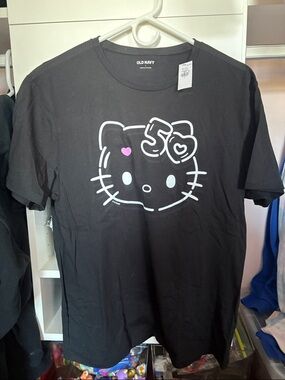 Old Navy Black Hello Kitty Graphic Tee with Pink Accent